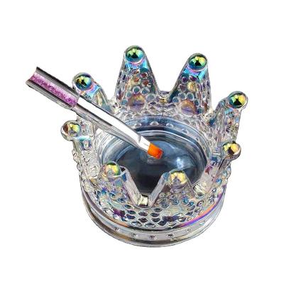 China 2022 Classic Phnom Penh Crystal Bowl Nail Dappen Dish Glass Cup Manicure Crown Wholesale Liquid Powder Pen Holder Nail Glass Crystal for sale