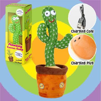 China Hot Funny Cactus Funny Hot Sales Cute Dancing Stuffed Flowerpot Sing Cactus Toy Stuffed Plush Toys Cactus Dancing Toy for sale