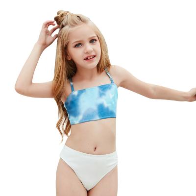 China Bikini 2021 Breathable 2 Piece Set Swimsuit Tie Dye Swimwear For Girls Kids for sale