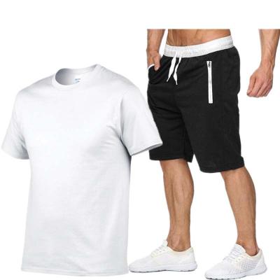 China 2021 Summer Custom Zipper Pocket Solid Men's Short Sleeve T-shirt Streetwear Outfit Tracksuits Sweatsuit Sets Mens Jogging for sale