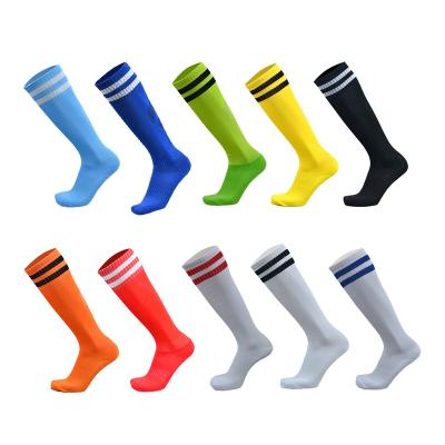 China Factory Wholesale Breathable Customized Unisex Knee High Double Bars Sport Soccer Football Tube Bangs Team Sports For Adults Kids for sale