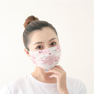 China Summer Washable Reusable Chiffon Face Mask Cloth Face Cloth Floral Print Cozy Breathable Thin Breathable Comfortable Tarpaulin For Adults for sale