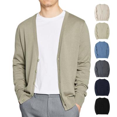 China Lightweight Soft Men's Casual Slim Fit V-Neck Soft Cardigan Sweater Knitted Sweaters Button Up Autumn Coat for sale