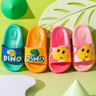 China Wholesale Breathable Good Quality 2021 Summer Boutique Amazon Cute Cartoon Dinosaur PVC Baby Kids Boy Girl Child Sandal Non-slip Slippers for sale