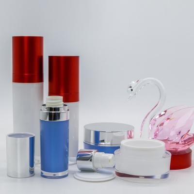 China 30ml 50ml 100ml Luxury Acrylic Water Cosmetic Packaging Bottles Cosmetic Jar 30g 50g Blue Cream Blue Red for sale