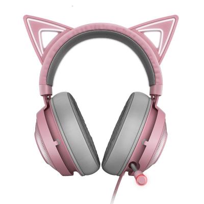 China Razer Kraken Kitty Edition Quartz Ear USB Wired Gaming Headset with Chroma and Active Noise-cancelling Microphone in Cosplay Mode for sale