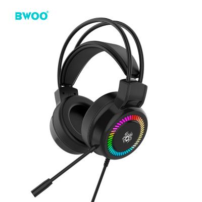 China Comfortable Wearing High Quality Edging - Noise Wired Gaming Earphone With Mic Computer Gaming Headset Led Colorful Light Design for sale