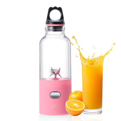 China 500ml Car Shakes Cordless USB Mini Bottle Cup Rechargeable Travel 6 Blade Electric Juicer Crush With Power Bank for sale