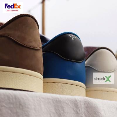 China Genuine leather Travis Scott Reverse Mocha Basketball Sneakers of new release fashion trend brand Logo Shoes Fragment OG quality air joy for sale