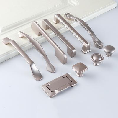 China Modern Zinc Alloy Pearl Nickel Kitchen Cupboard Door Pulls Furniture Cabinet Hardware Handle for sale