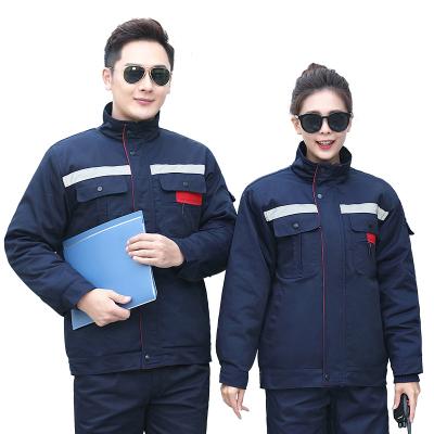 China Cotton Workwear Manufacturer Long Sleeve Zip Winter Thickening Jacket Warm Workwear For Women Men Safety Operation Uniform for sale