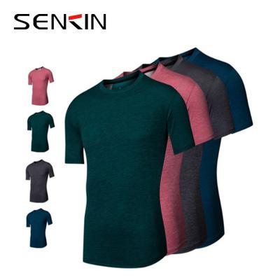 China Anti-Shrink Seamless T-shirts Tees Slim Fit Fitness Apparel Sports Clothing for sale