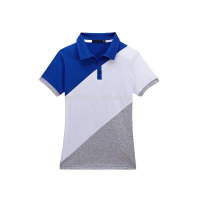 China Anti-pilling New Design Three Color Combination Women's Polo Shirts Custom Fitted for sale