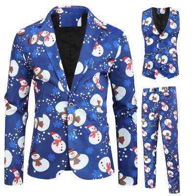 China Anti-Wrinkle Lapel Mens Blue Blazer Man Suits New Zealand Christmas Suit Man Blazer Suit Print 3 Pieces for sale