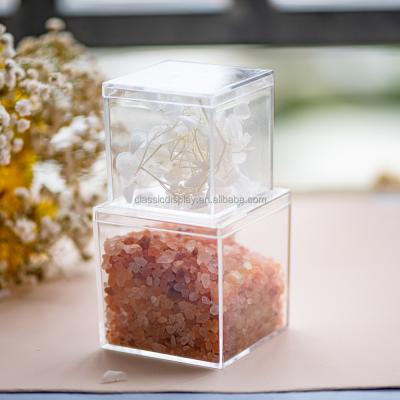 China ZGLP100115 3.94*3.94*3.94inch Clear Plastic Cube Wedding Christmas Candy Gift Box With Lids 100*100*100mm for sale