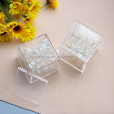 China ZGLP120170 Recyclable 4.72*4.72*4.72in* Acrylic Small Toy Packing Box Display Cube With Clear Plastic Lid Food Candy Box Customized Logo for sale