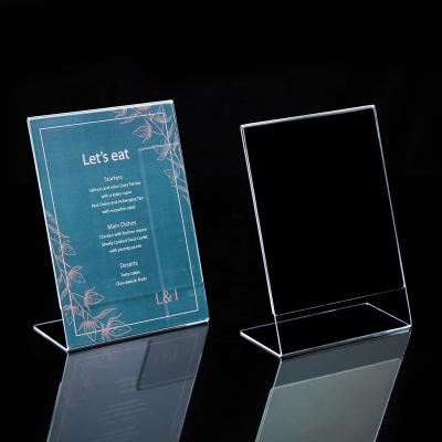 China Modern Wholesale Clear Advertising Display Stand Menu Acrylic Folder Customized Display Stand for sale