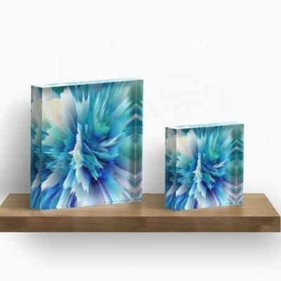 China Customized Acrylic Block Modern Crystal Frameless Photo Display Block Acrylic Sublimation for sale