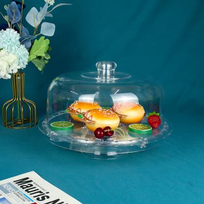 China Sustainable 6-in-1 Multifunctional Acrylic Cake Stand With Lid For Dessert for sale