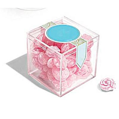 China Wholesale Small Candy Favor Freshness Preservation Clear Plastic Gift Box Mini Acrylic Square Candy Storage Container For Wedding Plastic Packing Box for sale