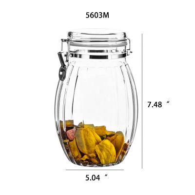 China Hot Selling Viable Kitchen 5614 1200ml Acrylic Dried Fruit Airtight Jar With Airtight Lid Acrylic Canister for sale