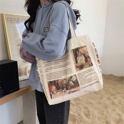 China New Design Women Canvas Bag Shopping Book Cotton Handled Tote Bags For Girls for sale