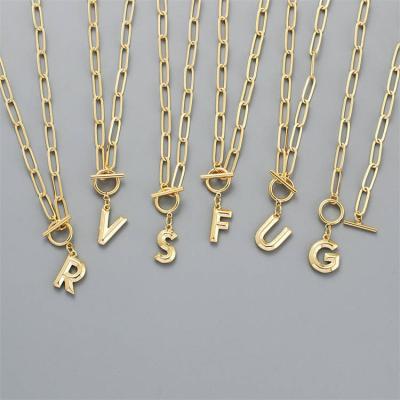 China 2021 Fashion Environmental Friendly Trending Hip Hop Customize DIY Gold Plated Alphabet Initial Letters Charms Pendant Necklace Gifts For Women for sale