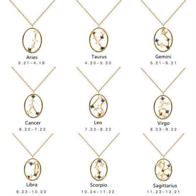 China Fashion Environmental Friendly European And American Style Customize Gift Zodiac Sign Necklace Chain For Women for sale