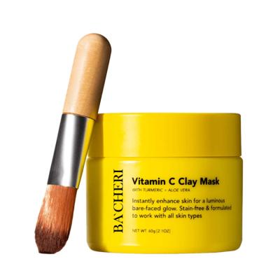 China Hot Selling Private Label Skin Care Face Mask Moisturizer Brighten Turmeric Anti Aging Anti-Acne Vitamin C Clay Mask for sale