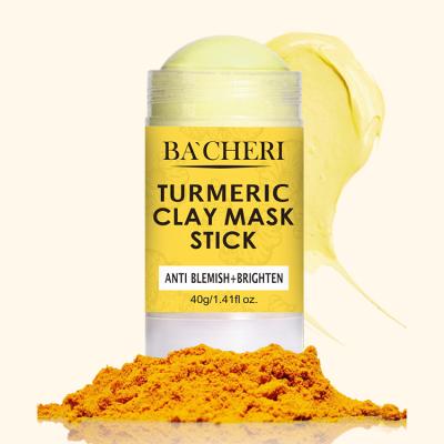 China Natural Organic Face Skin Care Moisturizer Clay Stick Turmeric Deep Cleansing Turmeric Skin Repair Anti Aging Illuminating Face Mask for sale