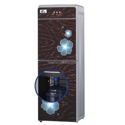 China Hot& Cooler Glass Water Dispenser Cold Water Flower Door Bottom Load for sale