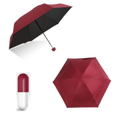 中国 Mini 5 Foldable Rain Umbrella with Cute Capsule Case 販売のため