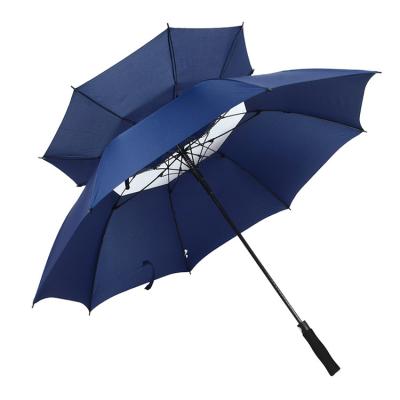 Cina promotional advertising 30'' auto open double layer windproof golf umbrella in vendita