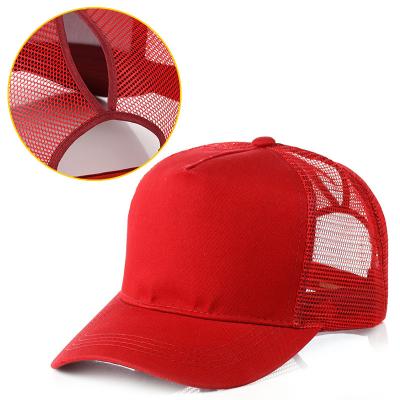 China 2019 Hot Sale 5 panels backless hair cute trucker mesh cap for ladies for sale