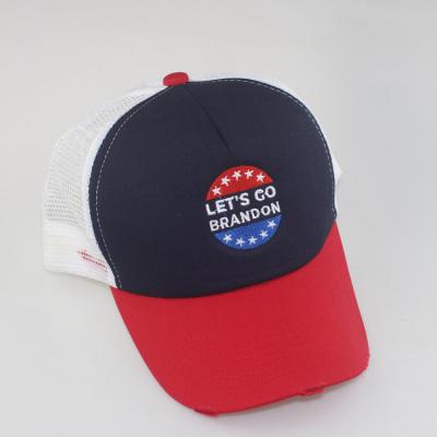 China New Product Embroidered Let's Go Brandon Trucker Hat Bulk zu verkaufen