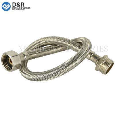 China Modern Flexible Faucet Stainless Steel Hose With Long And Short Stem Connector for sale