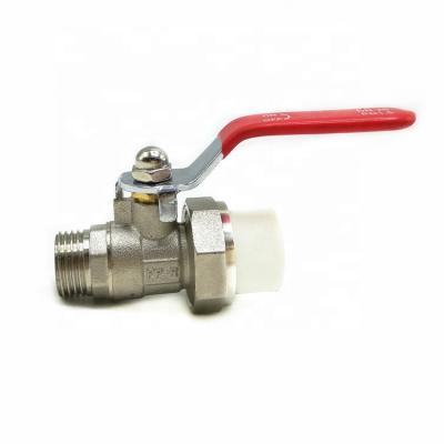 China General brass end and plastic ppr union pipe end ball valve for sale