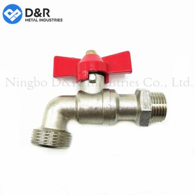 China China Modern High Quality Butterfly Handle Forging Brass Water Bib Faucet for sale