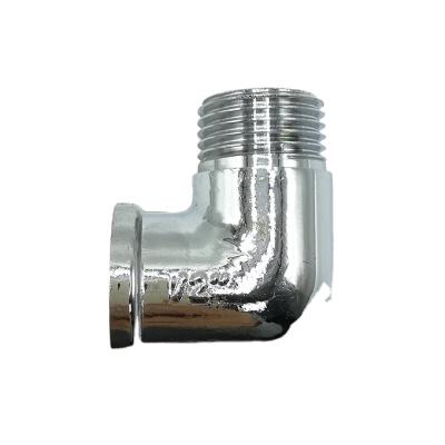 China Pipe Lines Connect Brass Material Chrome Finished Reduce Pipe Fitting Elbow Connector for sale