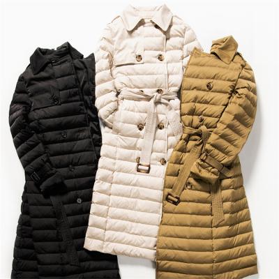 China New Arrival Sustainable Women Long Down Coat 100%Nylon Quilted Down Jacket Winter Quilted Jacket For Women for sale