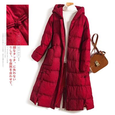 China Winter Latest Sale Stripper Jackets Hooded Quilted Coats Sustainably Warm Red Stylish Oversized Size Oversize For Women for sale