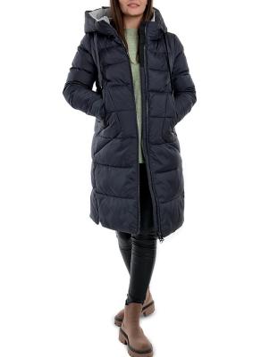 China Winter Sustainable Custom Womens Padded Down Jacket Duck Down Coat With Long Warm Hood for sale