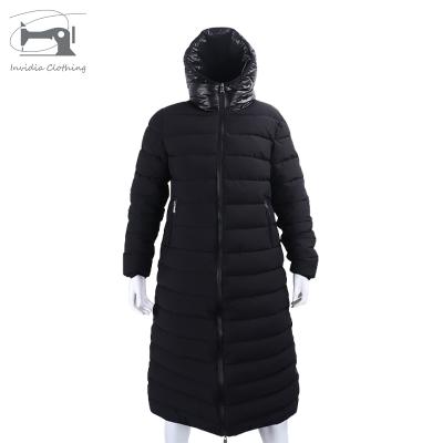 China New Cheap Good Quality Viable Winter Fashionable Ultra Light Hooded Stripper Long Down Jacket Coats For Women for sale