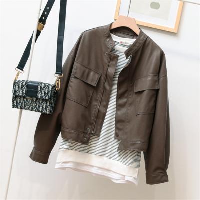 China Newest Design High Quality Luxury Low MOQ Women Waterproof Cropped Top PU Leather Jackets Moto for sale