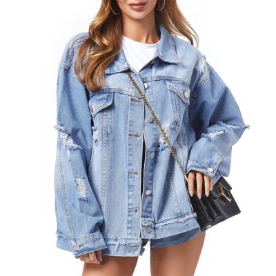 China Sustainable Popular Fashionable Spring Autumn Hot Selling Blue Jean Casual Jackets For Women for sale