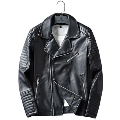 China Youth Waterproof Hot Sale Autumn Trendy Locomotive Lapel Leather Biker Motorcycle Jackets for sale