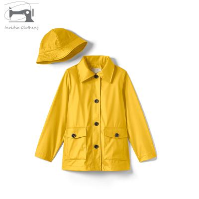 China Cheap Fashionable Sunny Kids Autumn Simple Solid Korean Style Wholesale Latest Waterproof Jacket With Hat for sale