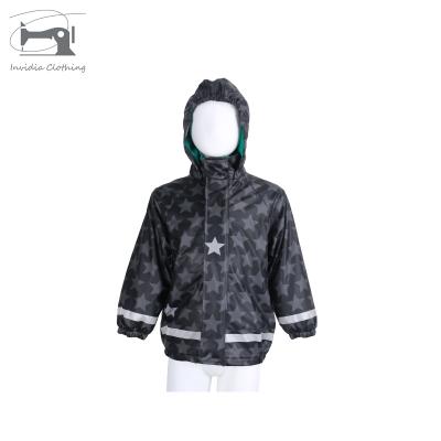 China Portable Cute Fashionable Waterproof Jacket Kids Star Print Rain Coat Kids Raincoats Singlet Raincoats for sale