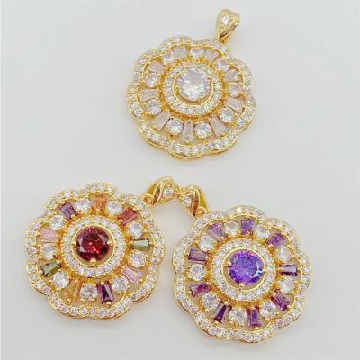 China Fashionable High Quality Wholesale Custom Gold Plated Colorful Delicate Women's 18k Fashion Pendant for sale