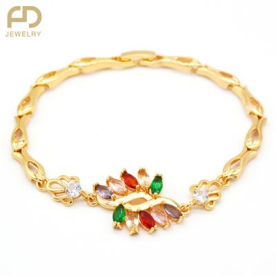 China 2021 FASHIONABLE New Stain Gold Plated 3A Zircon Women's Bracelet Bangle for sale